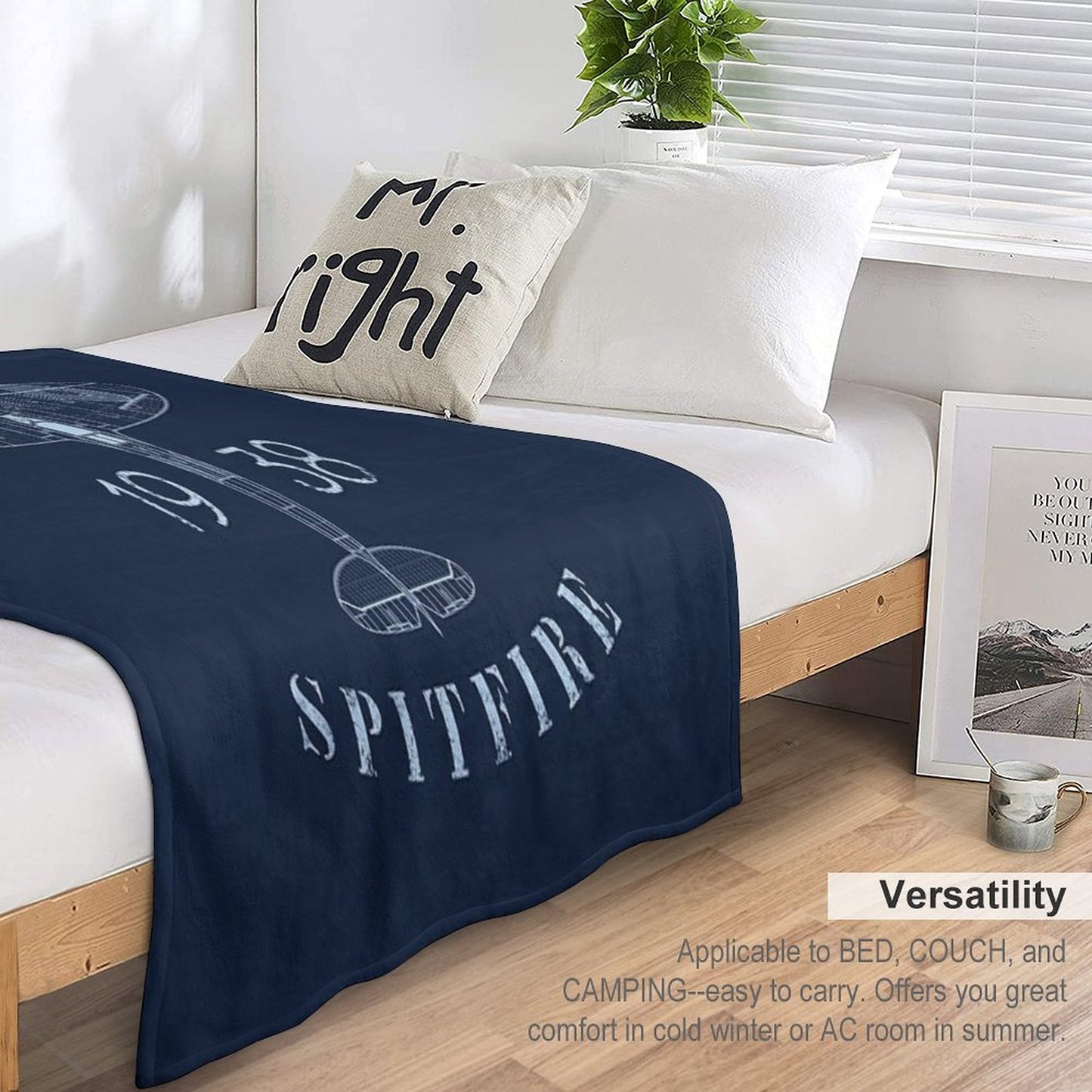 Spitfire Blueprint Throw Blanket