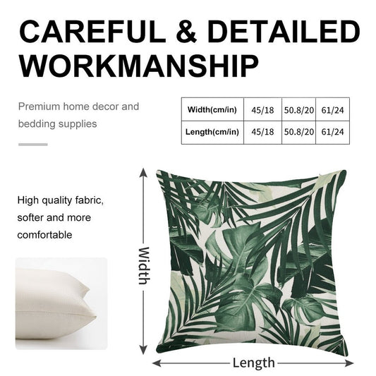 Tropical Jungle Leaves Pattern #4 #tropical #decor #art Linen Throw Pillow Cover