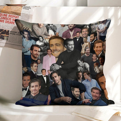 Jake Gyllenhaal Linen Throw Pillow Cover