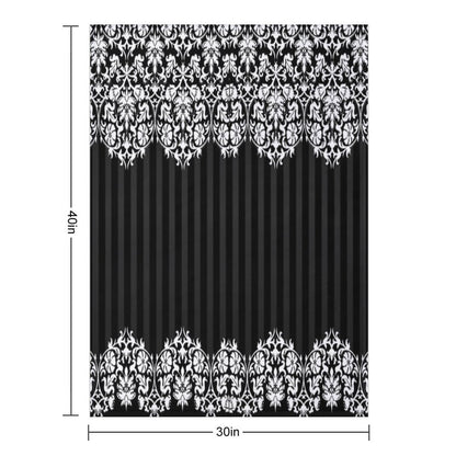 Black And White Damask Pattern Throw Blanket