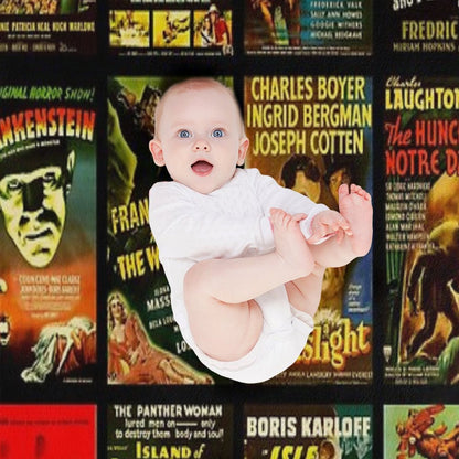 Vintage Classic Horror Monster Movie Posters Throw Blanket