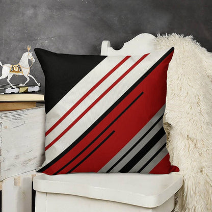 Diagonal Stripes Design Linen Throw Pillow Cover