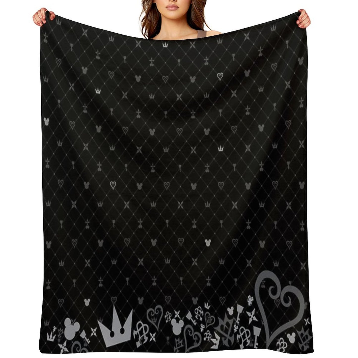 Kingdom Hearts Pattern2 Throw Blanket