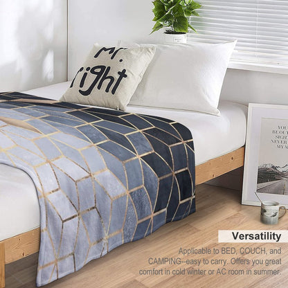 Soft Blue Gradient Cubes Throw Blanket
