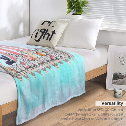 Viking Longship Blanket in Cardinal Red Throw Blanket