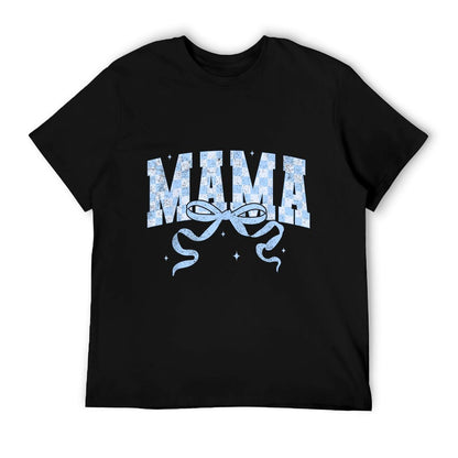 Mama Mommy Coquette Bow Checkered Happy Mother&#39;s Day Mom T-Shirt