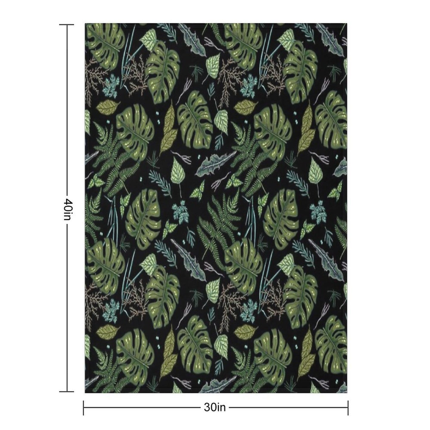 Green Summer Jungle Throw Blanket