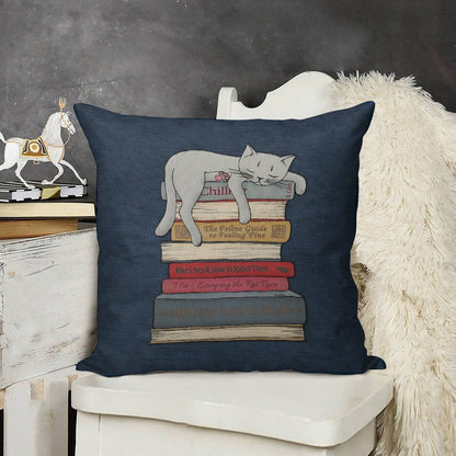 How to Chill Like A Cat Linen Throw Pillow Cover
