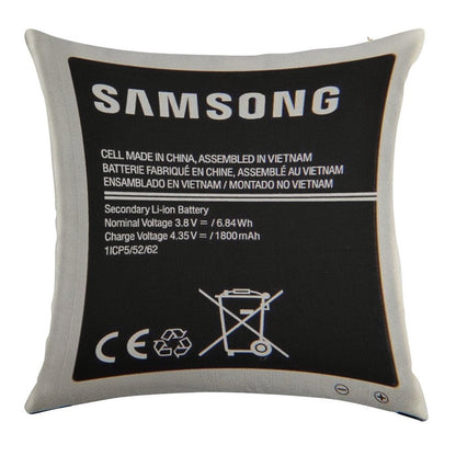 Swollen Battery Premium Linen Throw Pillow Cover