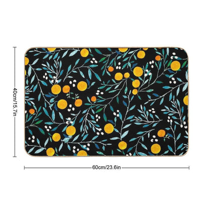 Oranges on Black Bath Mat