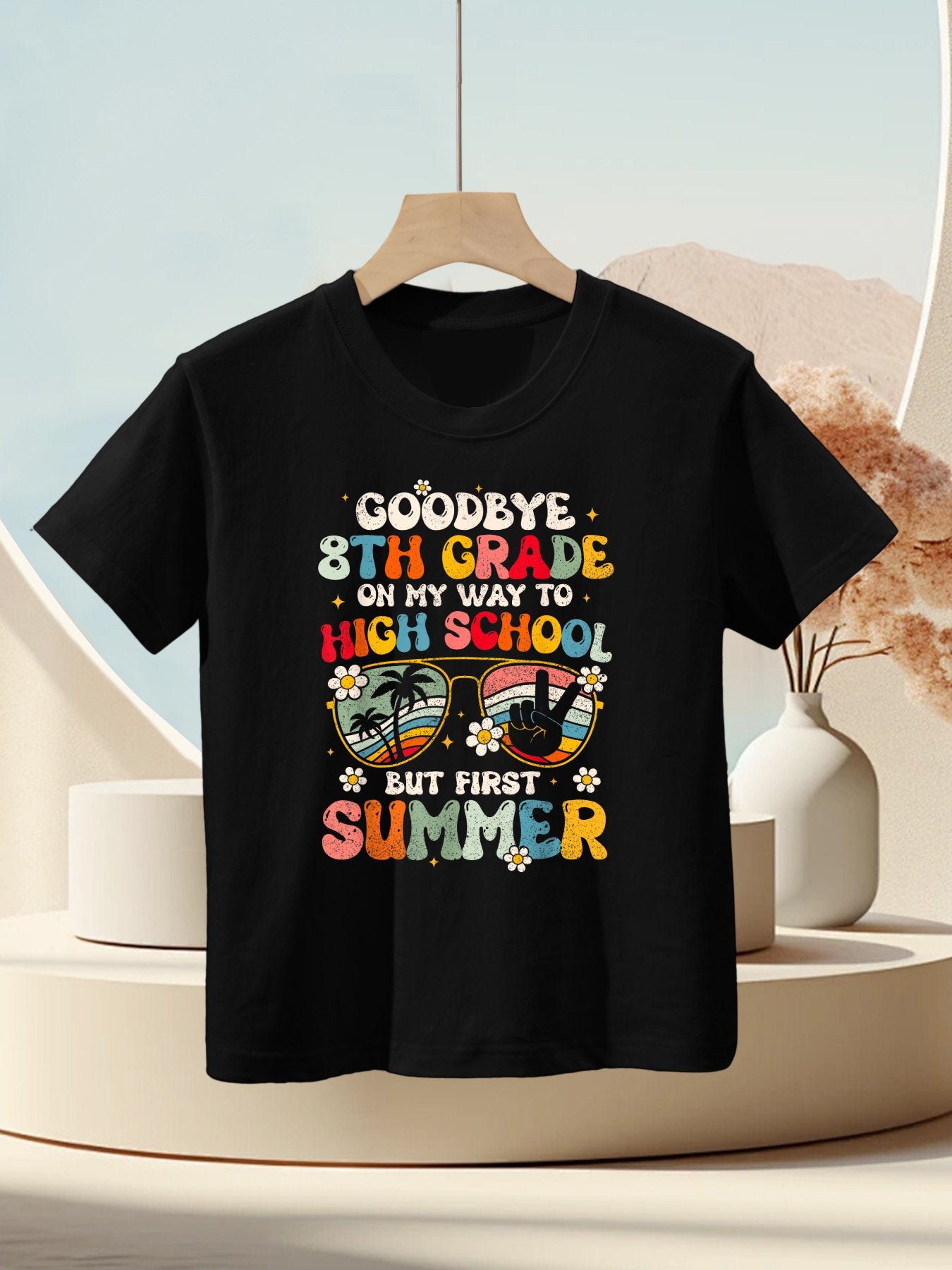 Goodbye 8th Grade Graduation To High School Hello Summer Kid Kids T-Shirt