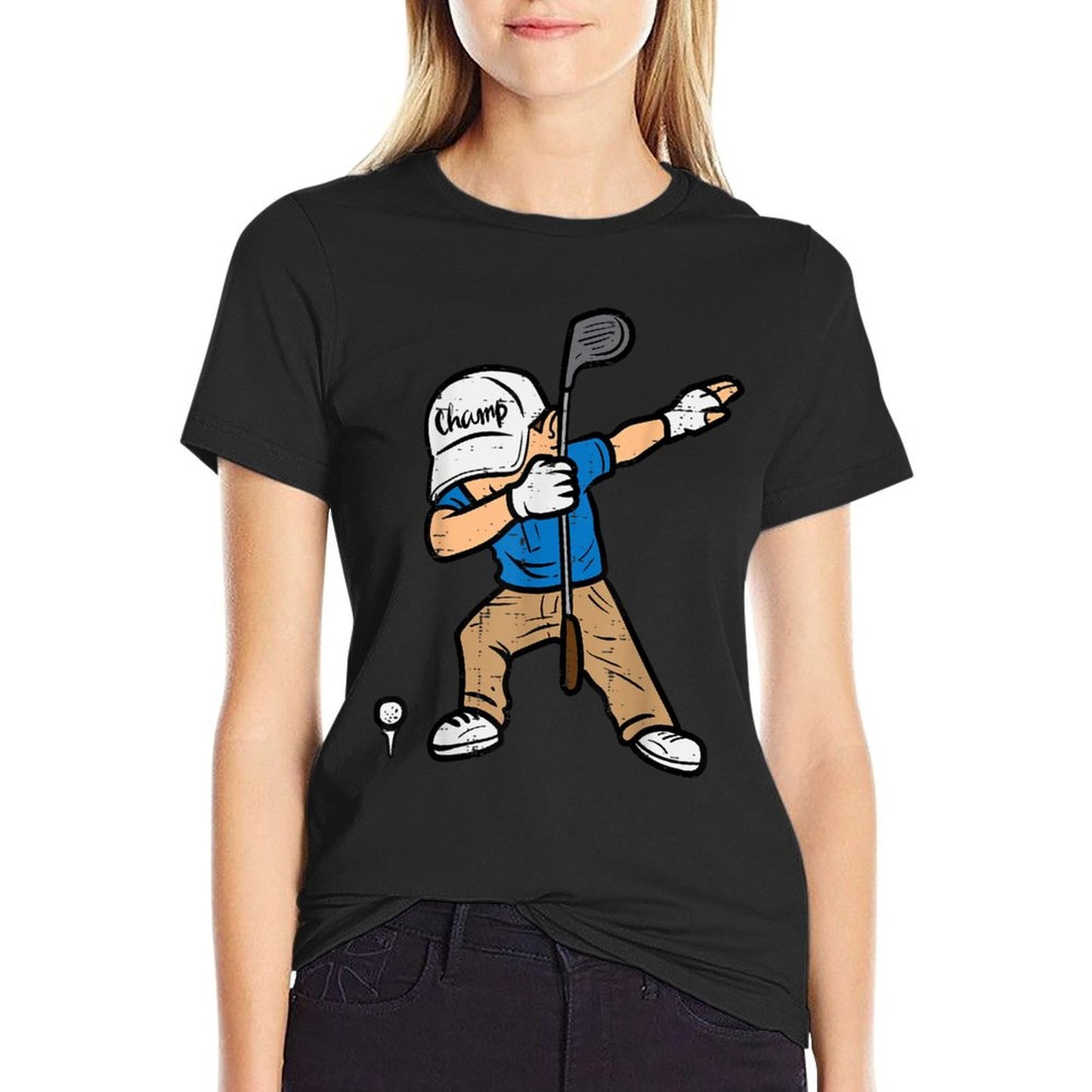 Dabbing Golfer Funny Golfing Golfer Dad Men Boys Kids Youth T-Shirt