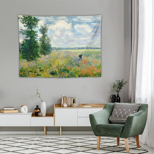 Fields Near Argenteuil by Claude Monet Tapestry
