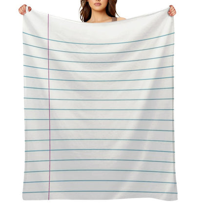 Lined Paper Throw Blanket