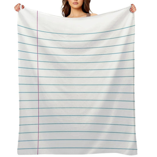 Lined Paper Throw Blanket