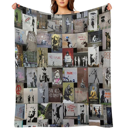 Banksy Throw Blanket