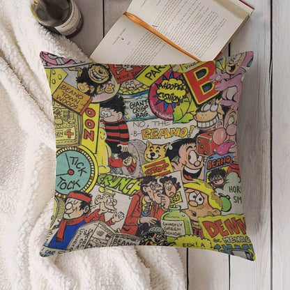 Beano Linen Throw Pillow Cover
