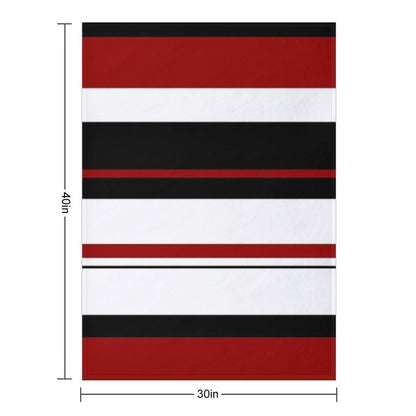 Red Black White Abstract Stripes Throw Blanket