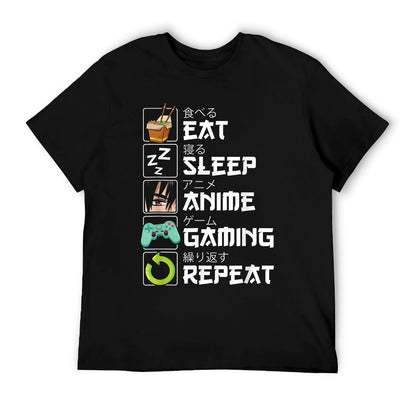 Eat Sleep Anime Gaming Repeat Kawaii Otaku Anime Manga T-Shirt