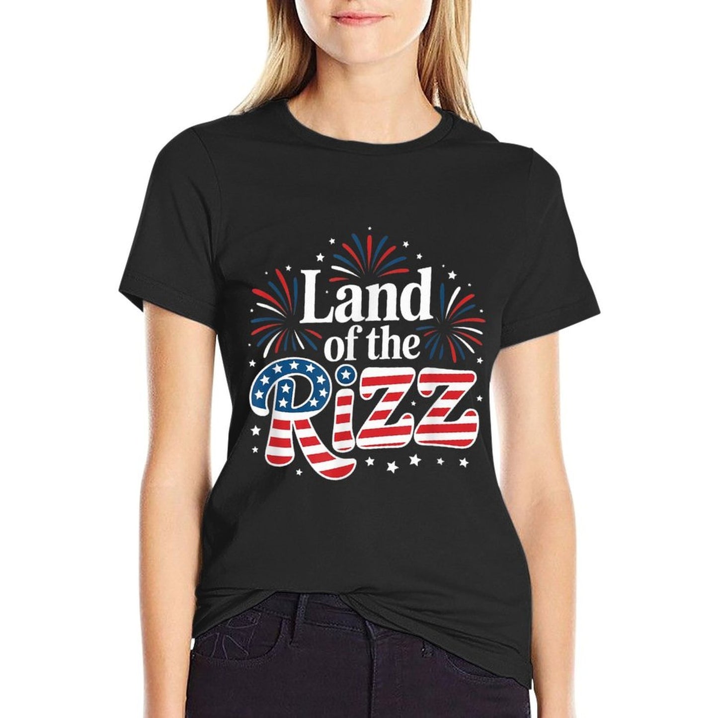 Land of The Rizz Funny Patriotic Day 4th Of July US  Eco-friendly Material T-Shirt