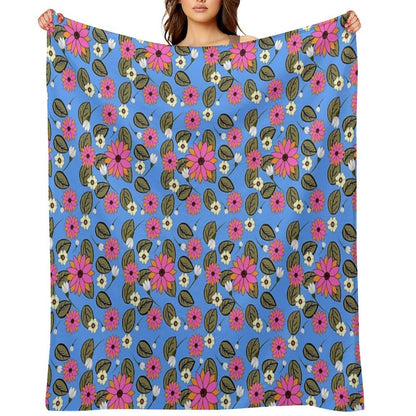 Hippy Dippy Blue Throw Blanket