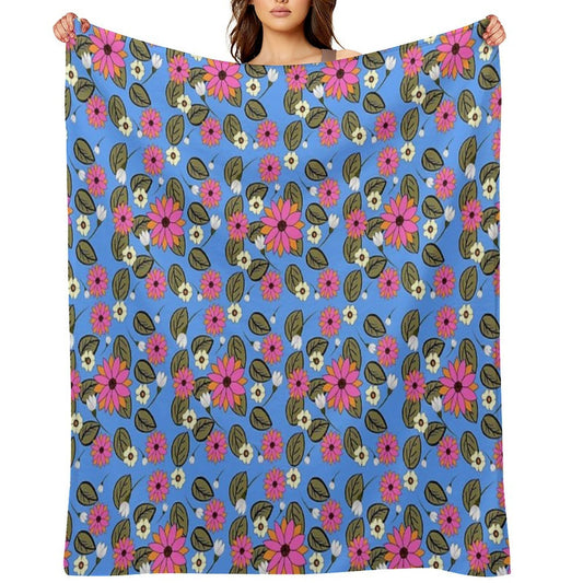 Hippy Dippy Blue Throw Blanket