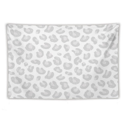 Leopard Print - Silver Gray And White Tapestry