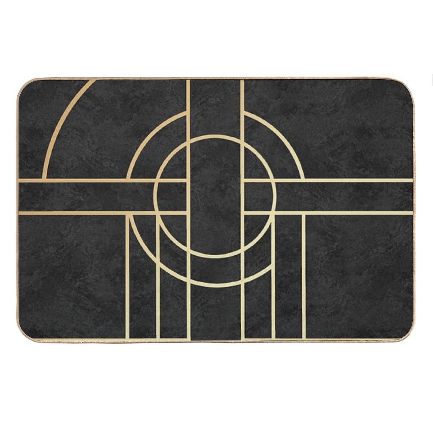 Art Deco Black Marble Bath Mat