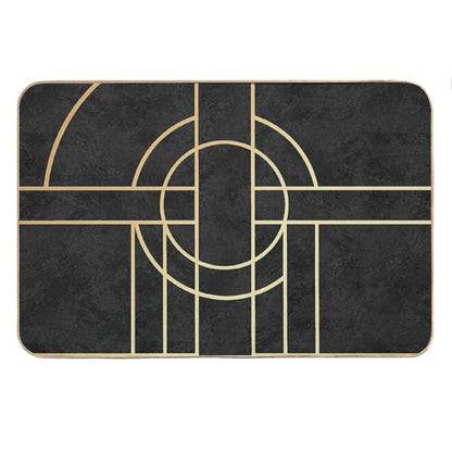 Art Deco Black Marble Bath Mat