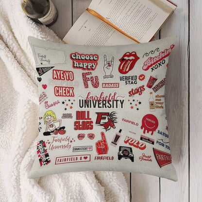 Fairfield University Linen Throw Pillow Cover