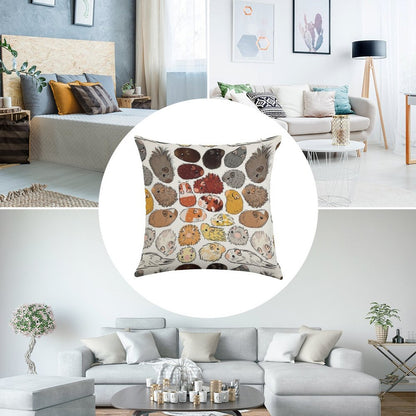 Guinea Pig Gradient Linen Throw Pillow Cover