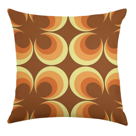70's Retro 2 Starburst Linen Throw Pillow Cover
