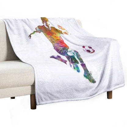 Man Soccer Football Player 09 Throw Blanket