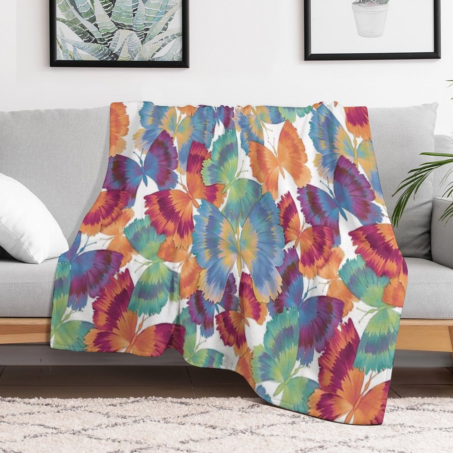 A Swarm of Butterflies Throw Blanket
