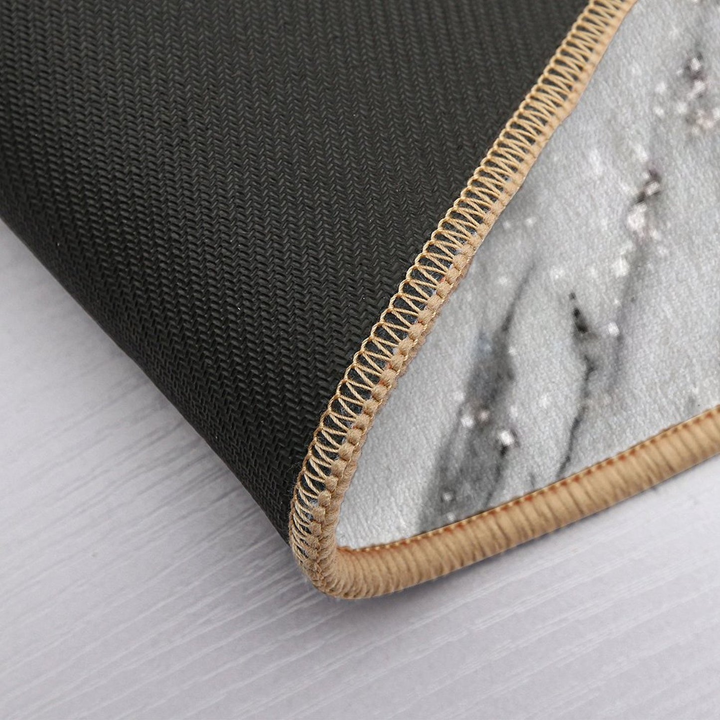Classic White Marble Silver Glam #1 (Photo of Glitter Only - Not Reflective) Bath Mat