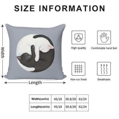 Yin Yang Balancing Cats Soft Bedroom Essential Throw Pillow
