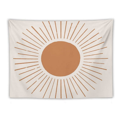 Terracotta Boho Sun Rays Tapestry