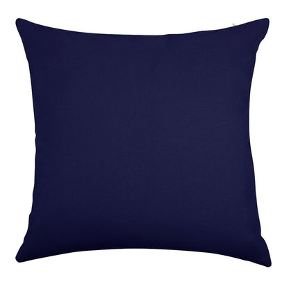 Navy Blue Solid Color Linen Throw Pillow Cover