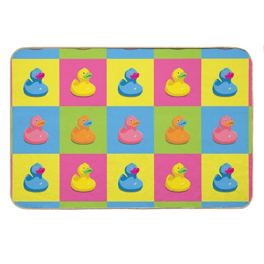Rubber Duckies Pop Art Bath Mat
