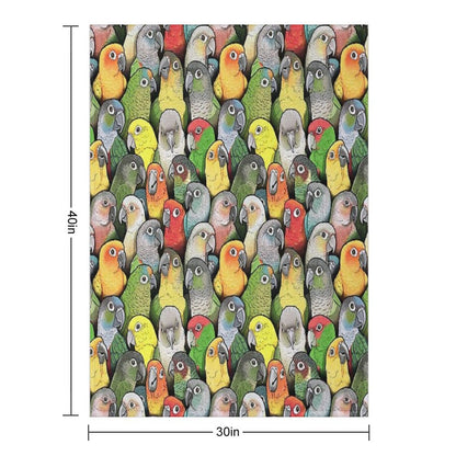 Colour of Conures Throw Blanket