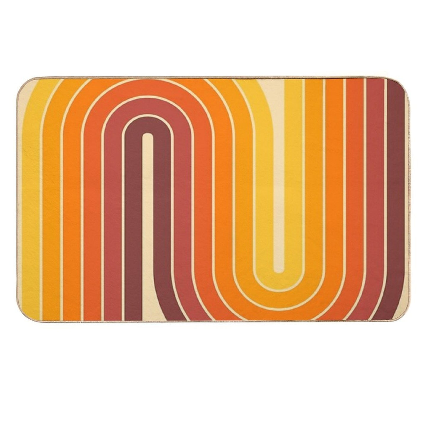 Retro Geometric Double Arch Design 522  Pet-Safe Bath Mat