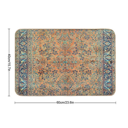 Manchester Kashan Floral Persian Carpet Print Bath Mat