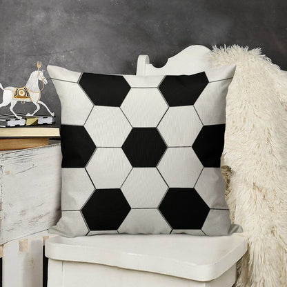 MAN CAVE SOCCER BALL FOOTBALL DESIGN FOR SPORTS LOVERS BY OZCUSHIONSTOO Linen Throw Pillow Cover