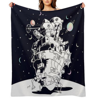 Castle in A Starry Night Throw Blanket