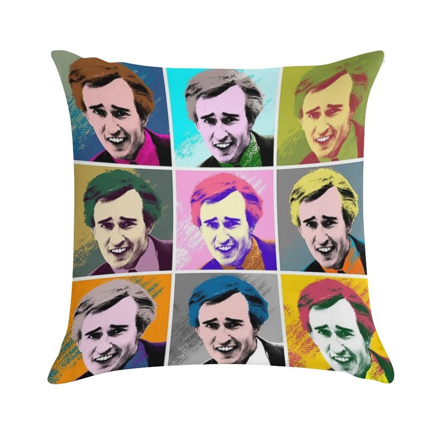 Alan Partridge Warhol Inspired Pop Art 3x3 Soft Fade-Resistant Throw Pillow