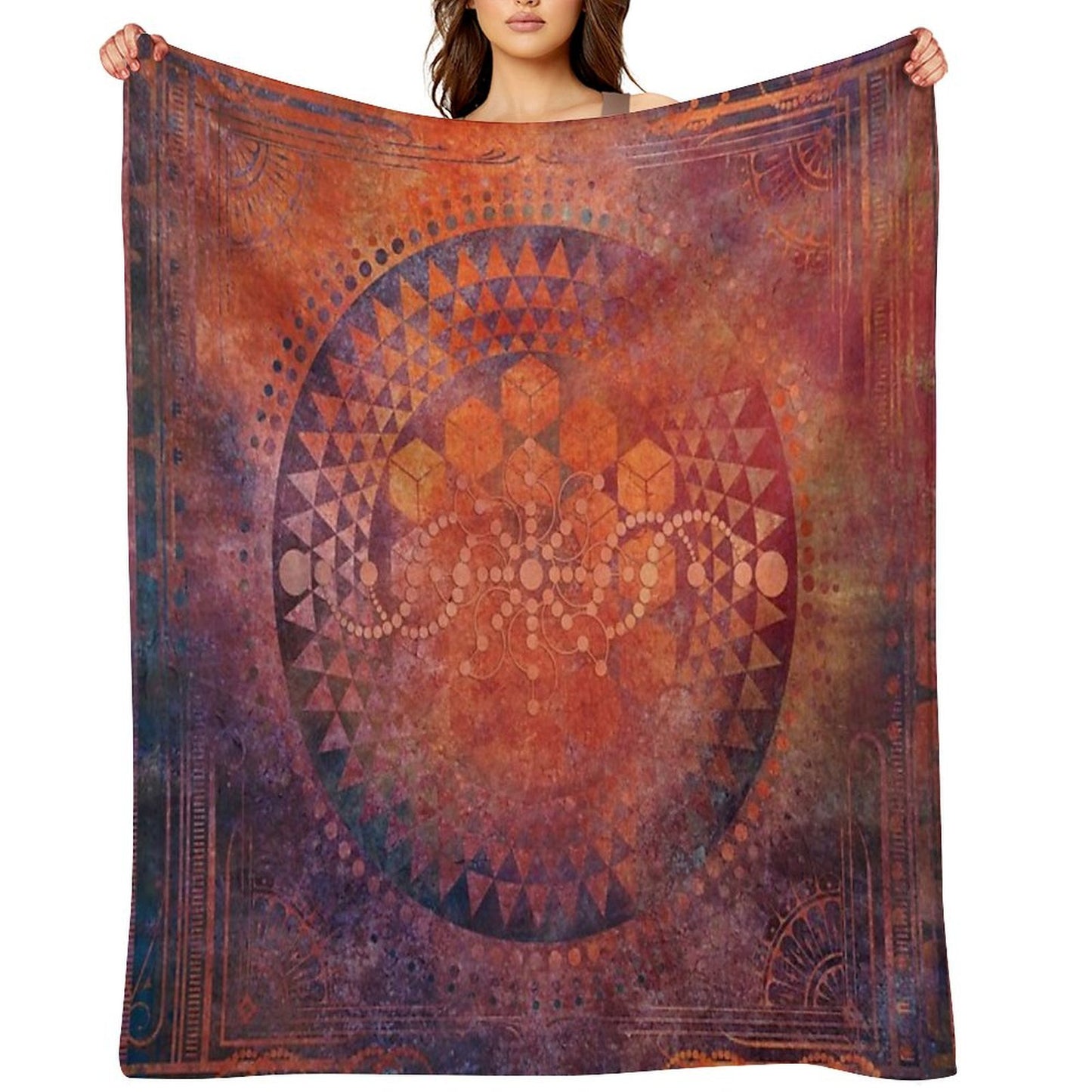Desert Crop Circle Throw Blanket