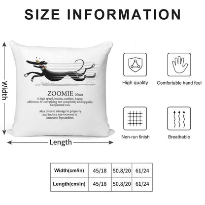 Greyhound Zoomie Soft Easy Maintenance Throw Pillow