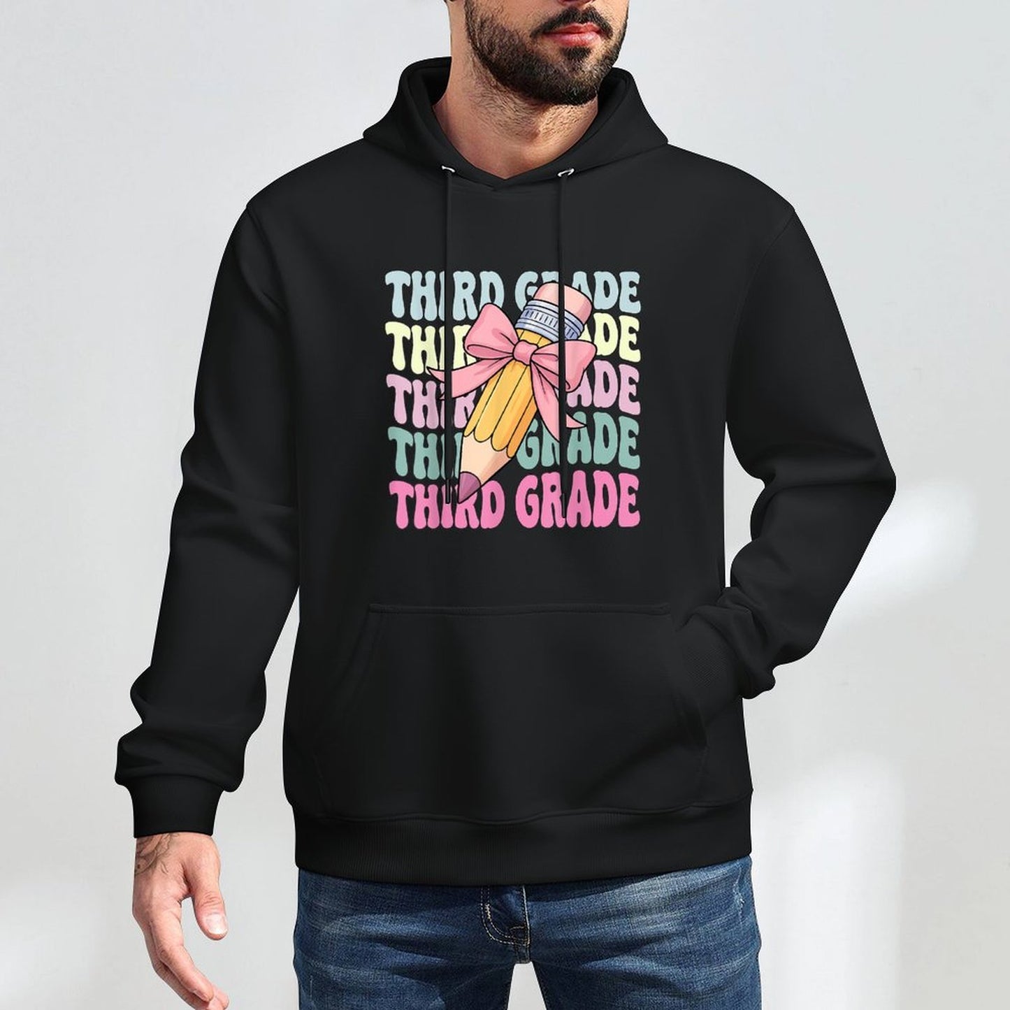 First Day Of School Third Grade Coquette 3rd Grade Breathable Fabric Hoodie