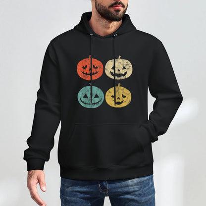 Vintage Pumpkin Retro Jack-O-Lantern Pumpkin Halloween Layering Staple Hoodie