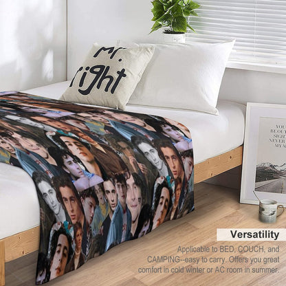 Timothee Chalamet Collage Design Throw Blanket